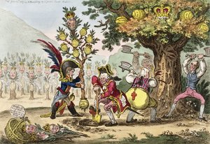 新しい王朝、または1807年にハンナハンフリーによって発行されたロイヤルピピンツリーを植える小さなコルシカガーディナー（手塗りのエッチング）